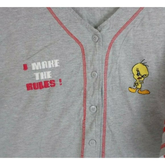 Vintage Freeze Looney Tunes Tweety Bird " I Make The Rules" Baseball Jersey 3XL - Picture 3 of 5